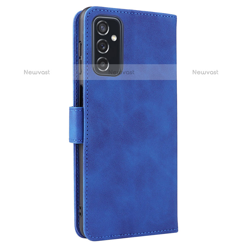 Leather Case Stands Flip Cover Holder L12Z for Samsung Galaxy M52 5G Blue