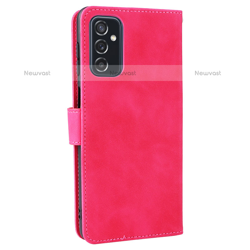Leather Case Stands Flip Cover Holder L12Z for Samsung Galaxy M52 5G Hot Pink