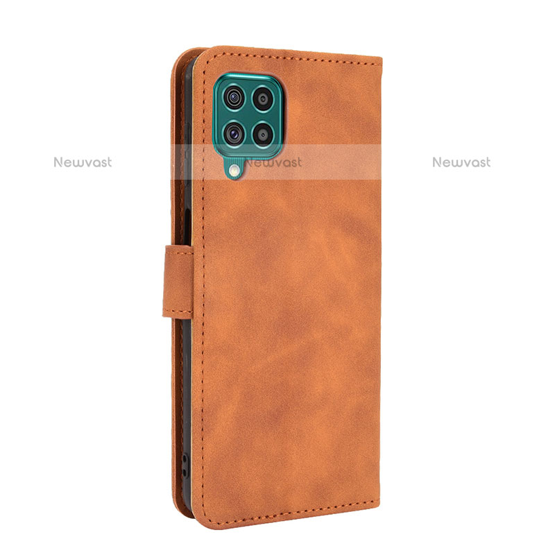 Leather Case Stands Flip Cover Holder L12Z for Samsung Galaxy M62 4G Brown