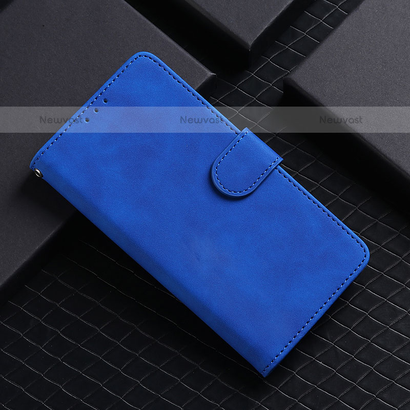 Leather Case Stands Flip Cover Holder L12Z for Samsung Galaxy Quantum2 5G Blue
