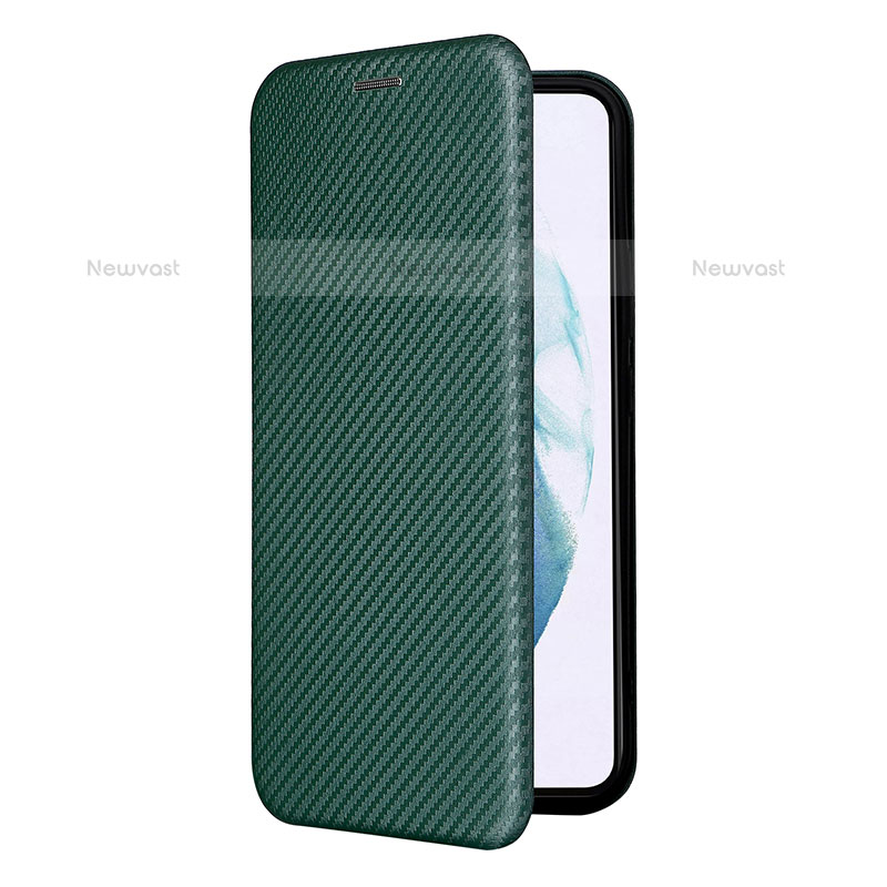 Leather Case Stands Flip Cover Holder L12Z for Samsung Galaxy S21 FE 5G Green