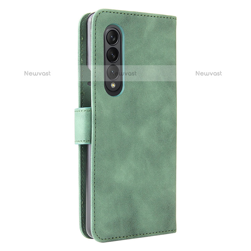 Leather Case Stands Flip Cover Holder L12Z for Samsung Galaxy Z Fold3 5G Green