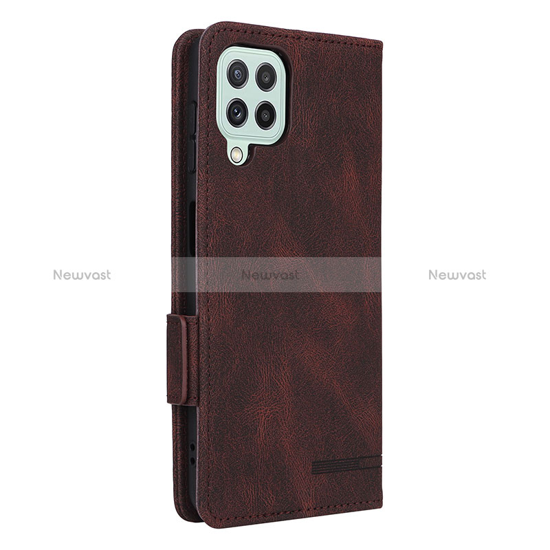 Leather Case Stands Flip Cover Holder L13Z for Samsung Galaxy A22 4G Brown