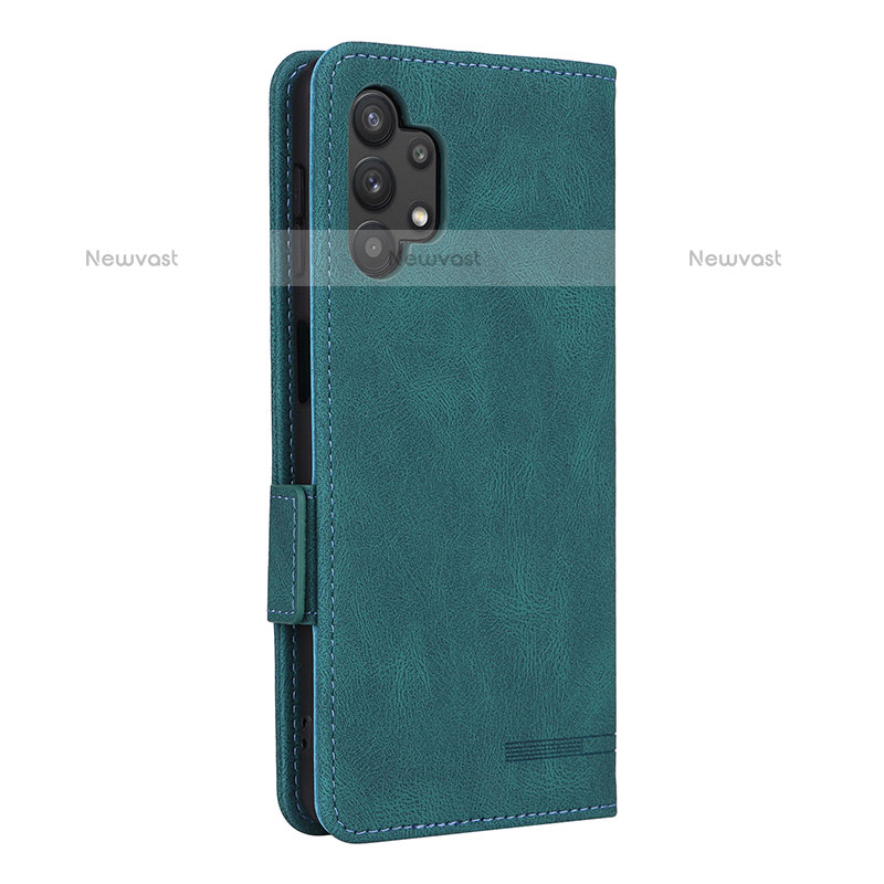 Leather Case Stands Flip Cover Holder L13Z for Samsung Galaxy M32 5G Green