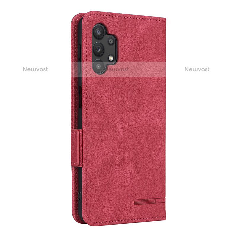 Leather Case Stands Flip Cover Holder L13Z for Samsung Galaxy M32 5G Red