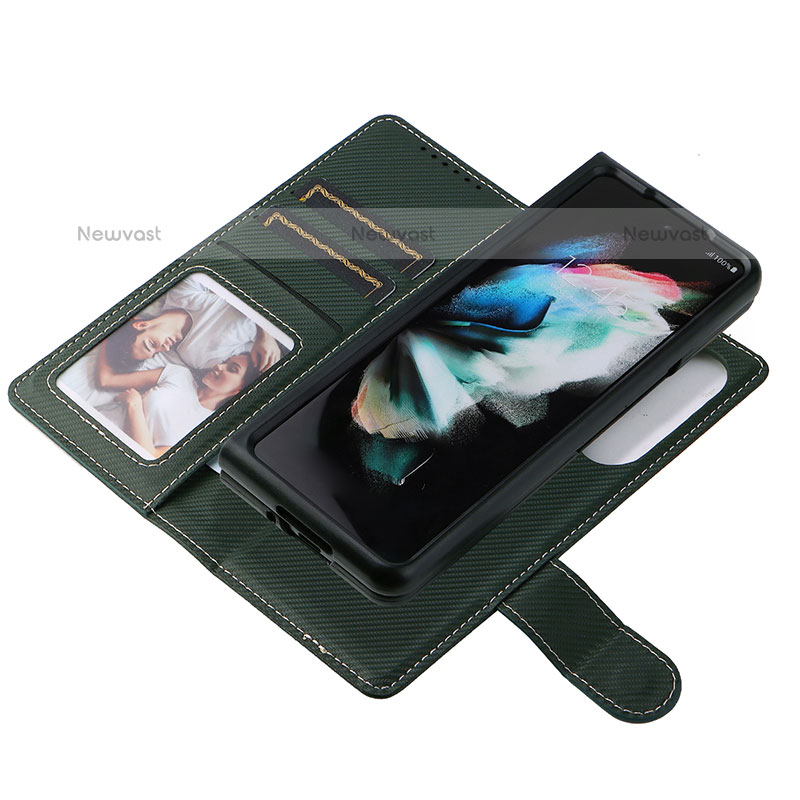 Leather Case Stands Flip Cover Holder L14Z for Samsung Galaxy Z Fold3 5G