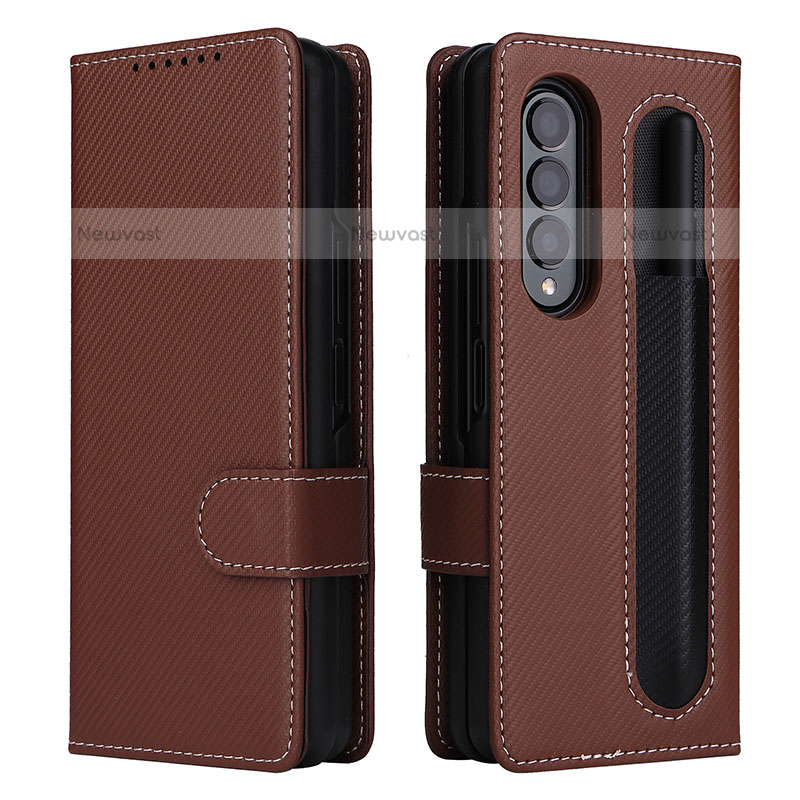 Leather Case Stands Flip Cover Holder L14Z for Samsung Galaxy Z Fold3 5G