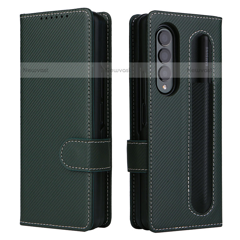 Leather Case Stands Flip Cover Holder L14Z for Samsung Galaxy Z Fold3 5G