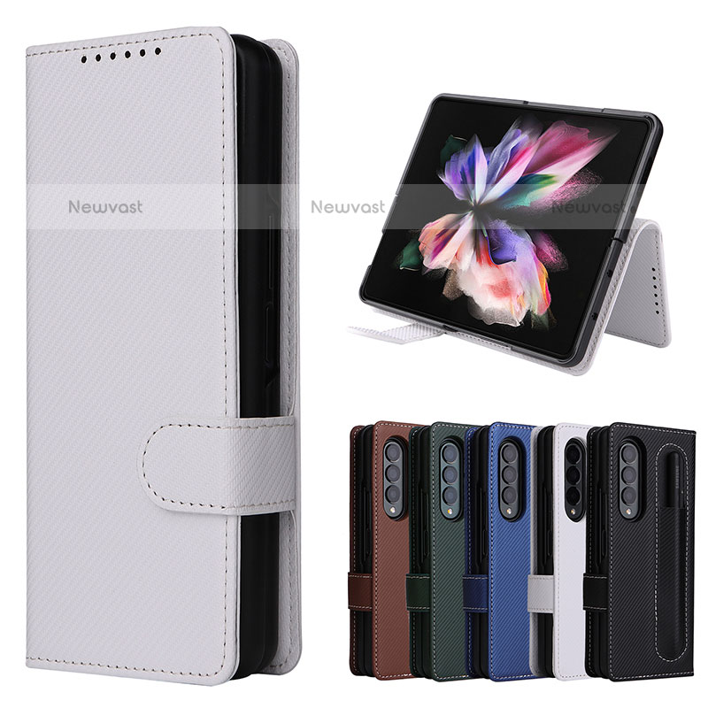 Leather Case Stands Flip Cover Holder L17Z for Samsung Galaxy Z Fold3 5G