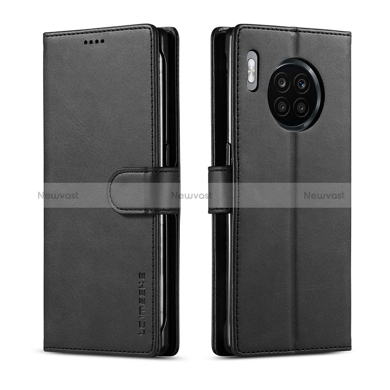 Leather Case Stands Flip Cover Holder LC1 for Huawei Nova 8i Black