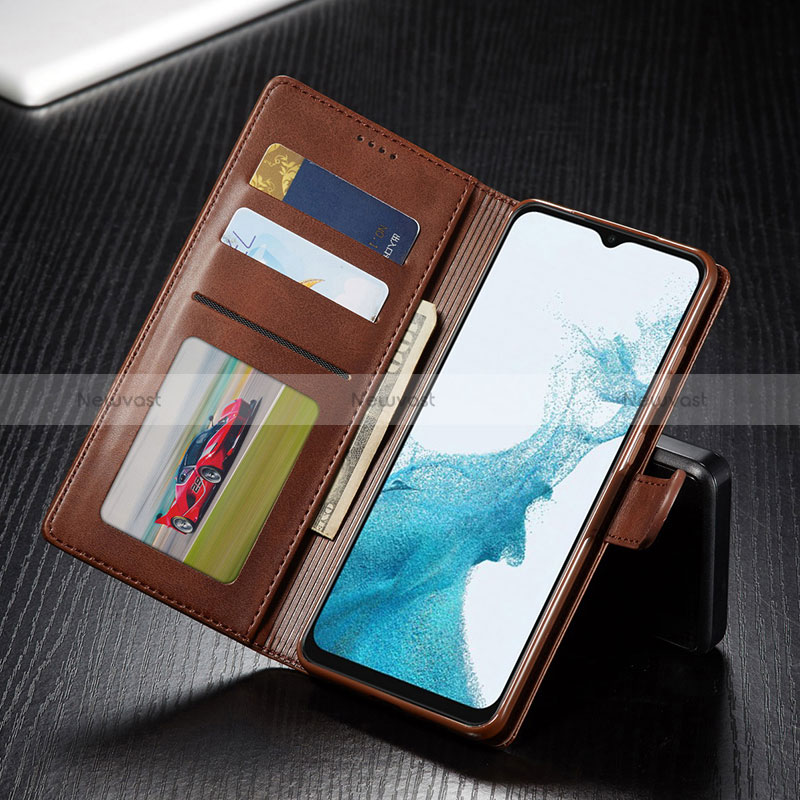 Leather Case Stands Flip Cover Holder LC1 for Samsung Galaxy A23 4G