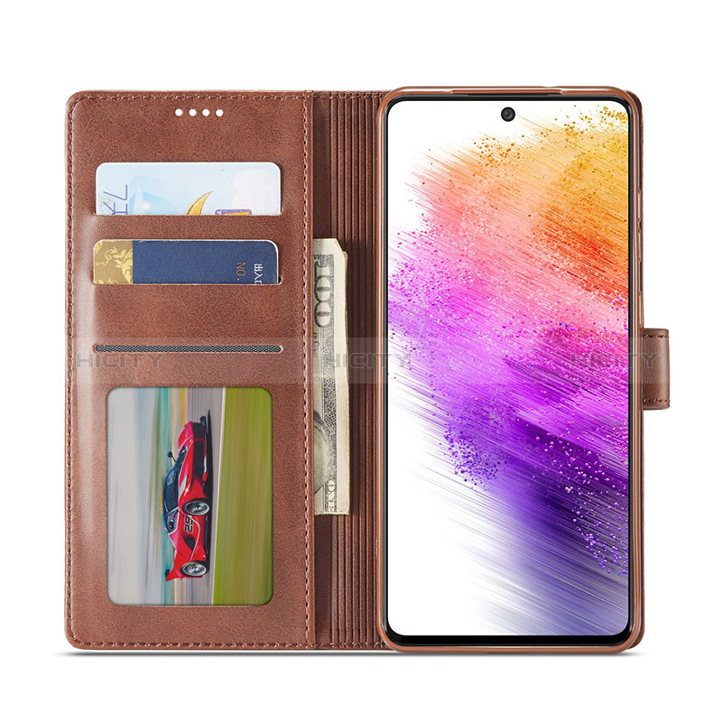 Leather Case Stands Flip Cover Holder LC1 for Samsung Galaxy A73 5G