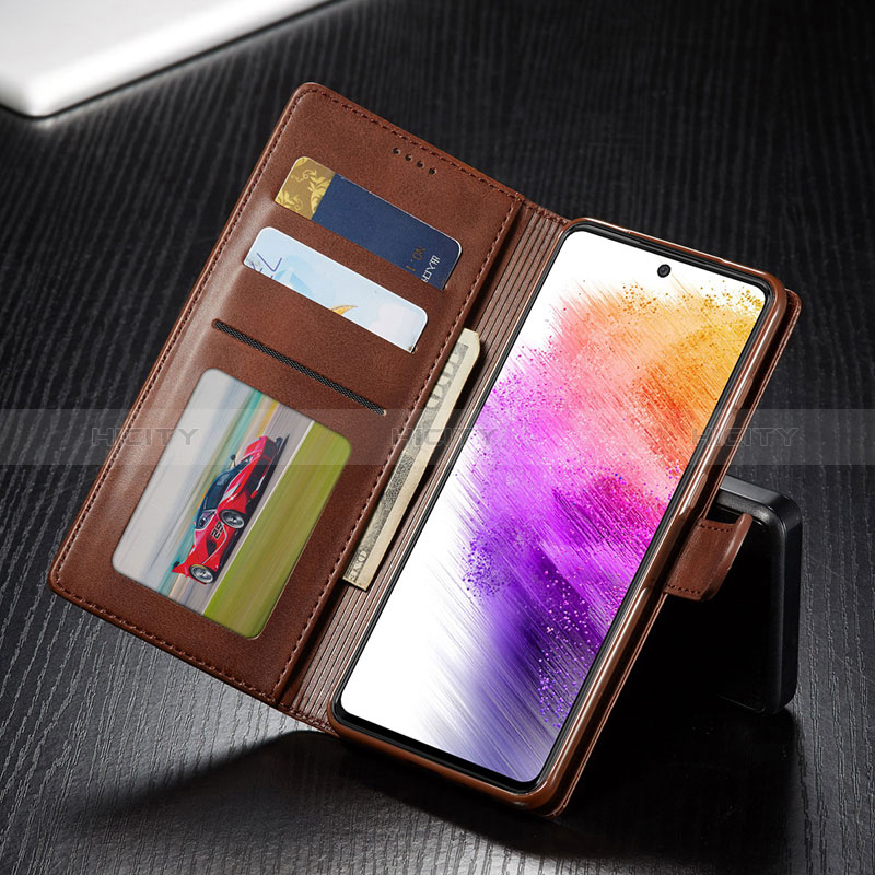 Leather Case Stands Flip Cover Holder LC1 for Samsung Galaxy A73 5G