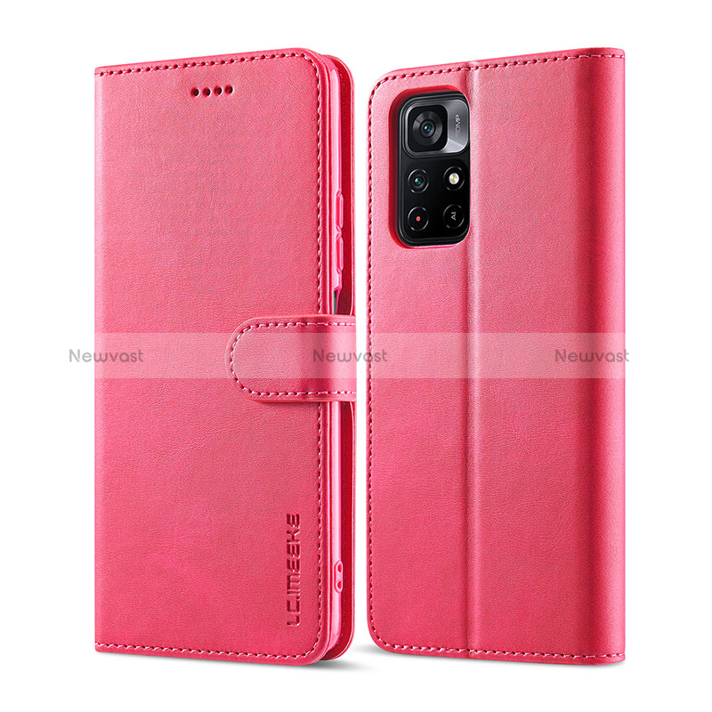 Leather Case Stands Flip Cover Holder LC1 for Xiaomi Poco M4 Pro 5G