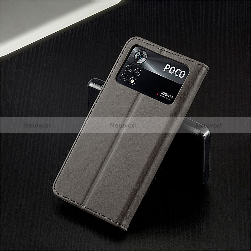 Leather Case Stands Flip Cover Holder LC1 for Xiaomi Poco X4 Pro 5G