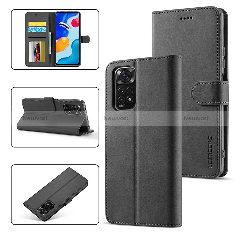 Leather Case Stands Flip Cover Holder LC1 for Xiaomi Redmi Note 11 Pro 5G