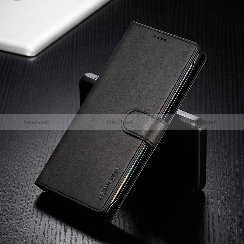 Leather Case Stands Flip Cover Holder LC2 for Huawei Honor 50 Lite Black