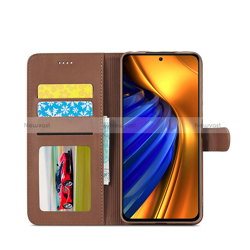 Leather Case Stands Flip Cover Holder LC2 for Xiaomi Poco F4 5G