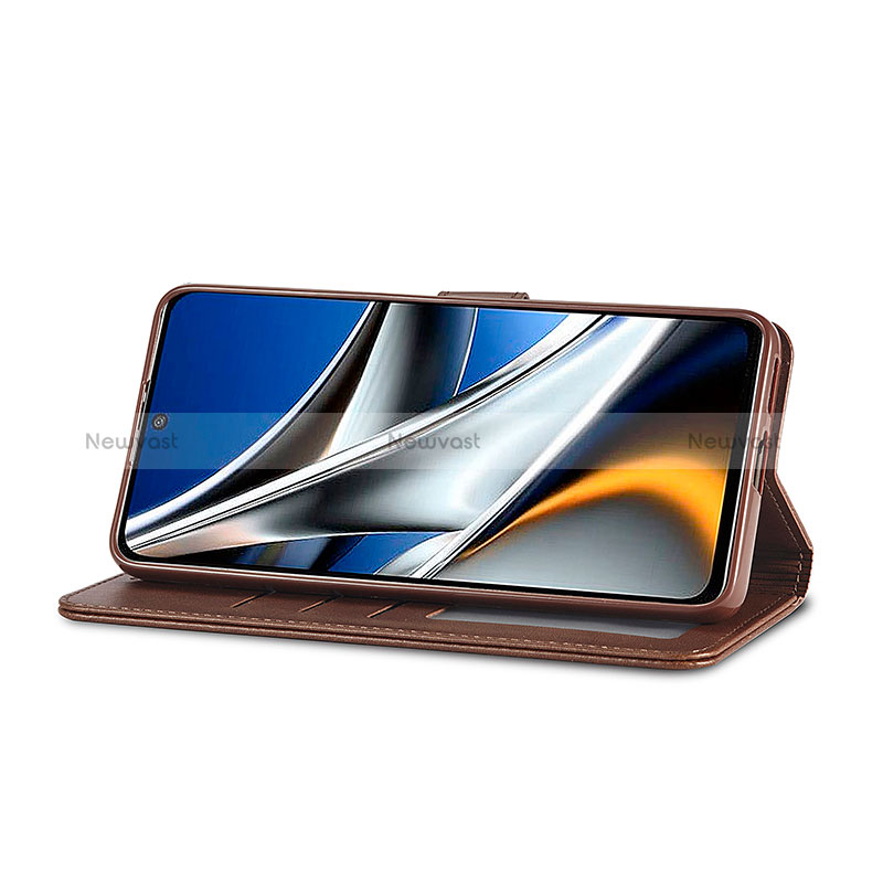 Leather Case Stands Flip Cover Holder LC2 for Xiaomi Poco M4 Pro 4G