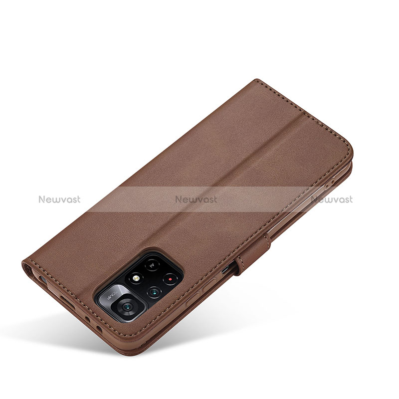 Leather Case Stands Flip Cover Holder LC2 for Xiaomi Poco M4 Pro 5G