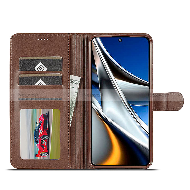 Leather Case Stands Flip Cover Holder LC2 for Xiaomi Poco X4 Pro 5G