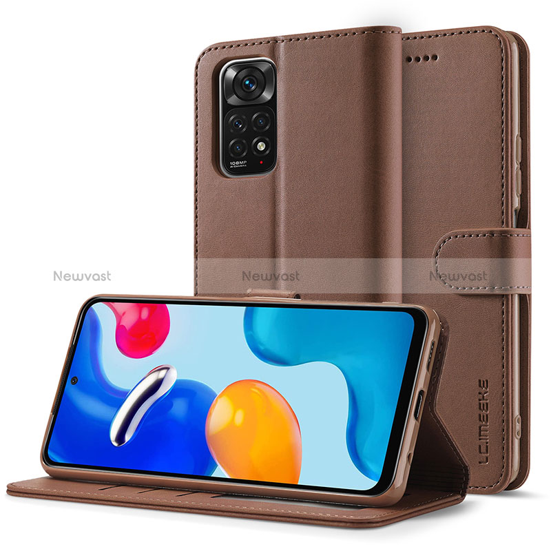 Leather Case Stands Flip Cover Holder LC2 for Xiaomi Redmi Note 11 Pro 5G