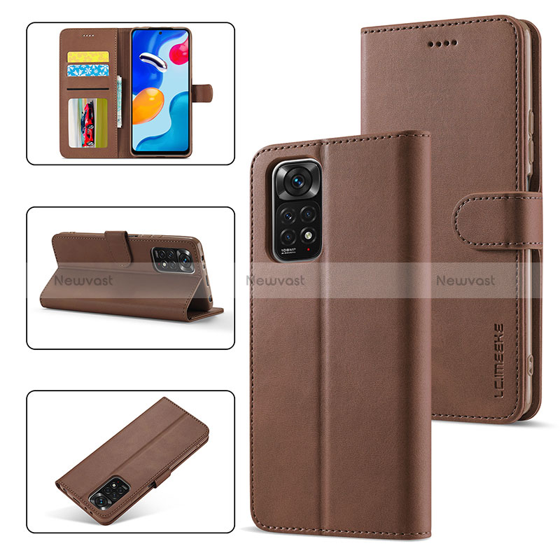 Leather Case Stands Flip Cover Holder LC2 for Xiaomi Redmi Note 11 Pro 5G