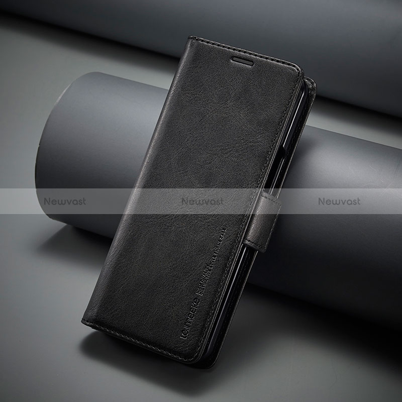 Leather Case Stands Flip Cover Holder LC3 for Samsung Galaxy Z Fold5 5G Black