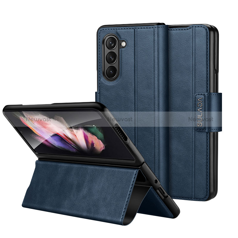 Leather Case Stands Flip Cover Holder LD1 for Samsung Galaxy Z Fold5 5G