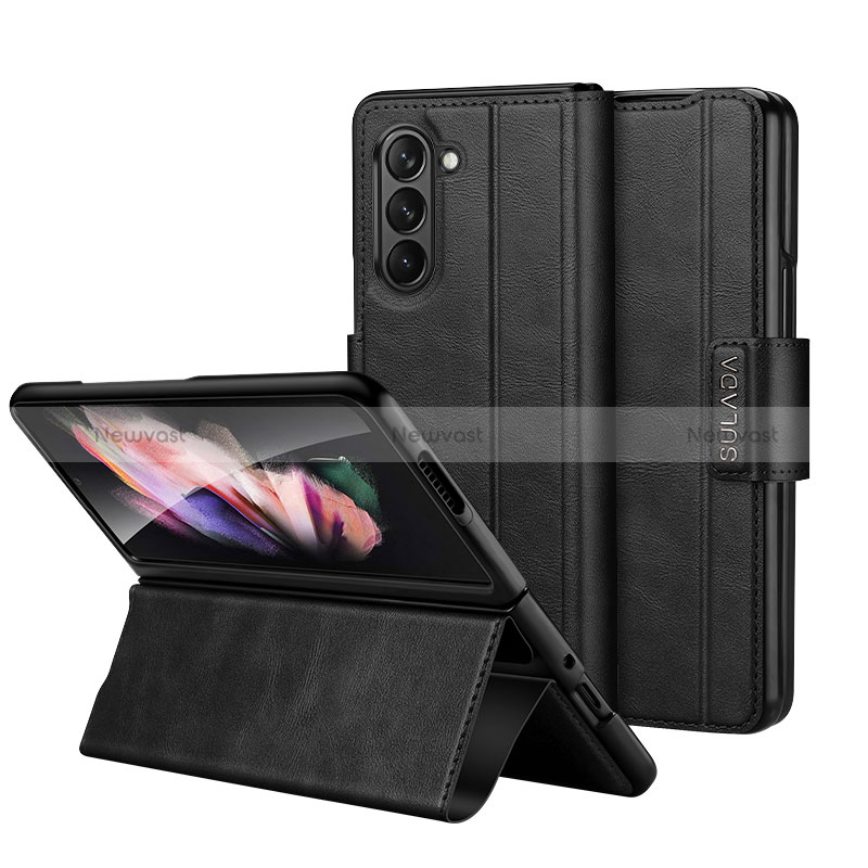 Leather Case Stands Flip Cover Holder LD1 for Samsung Galaxy Z Fold5 5G