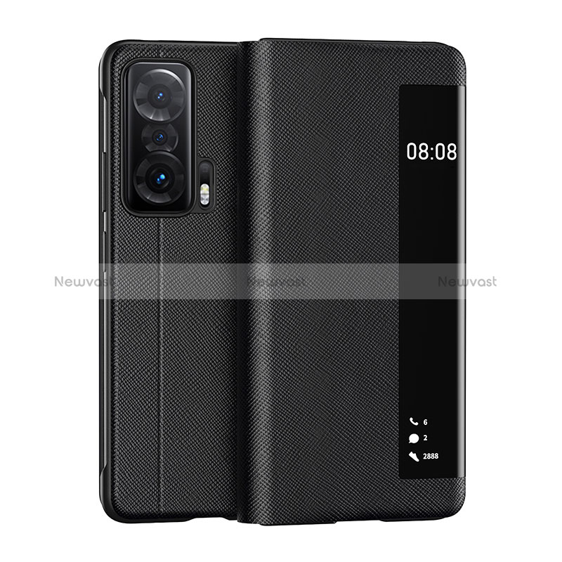 Leather Case Stands Flip Cover Holder LF2 for Huawei Honor Magic V 5G Black