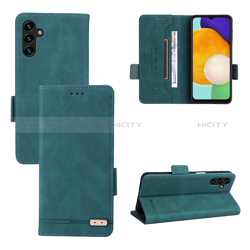 Leather Case Stands Flip Cover Holder LZ3 for Samsung Galaxy A04s Green