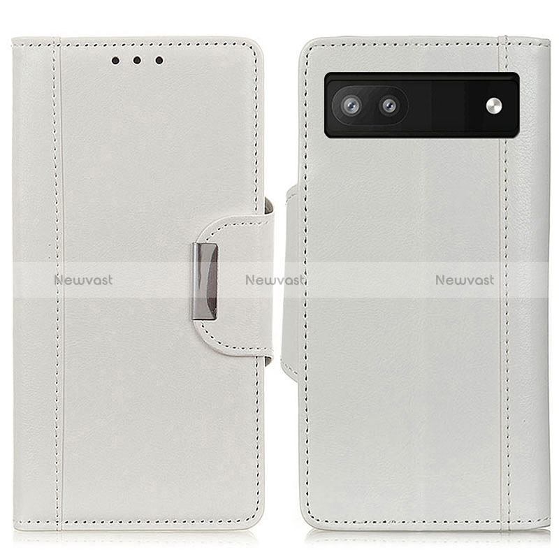 Leather Case Stands Flip Cover Holder M01L for Google Pixel 7a 5G White