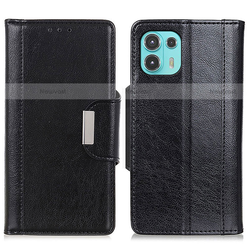 Leather Case Stands Flip Cover Holder M01L for Motorola Moto Edge 20 Lite 5G Black