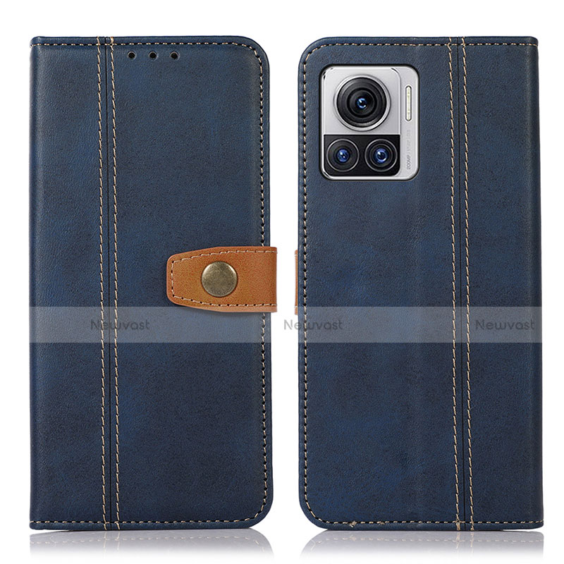 Leather Case Stands Flip Cover Holder M01L for Motorola Moto Edge 30 Ultra 5G Blue