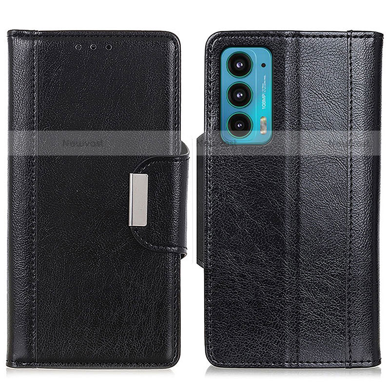 Leather Case Stands Flip Cover Holder M01L for Motorola Moto Edge Lite 5G Black