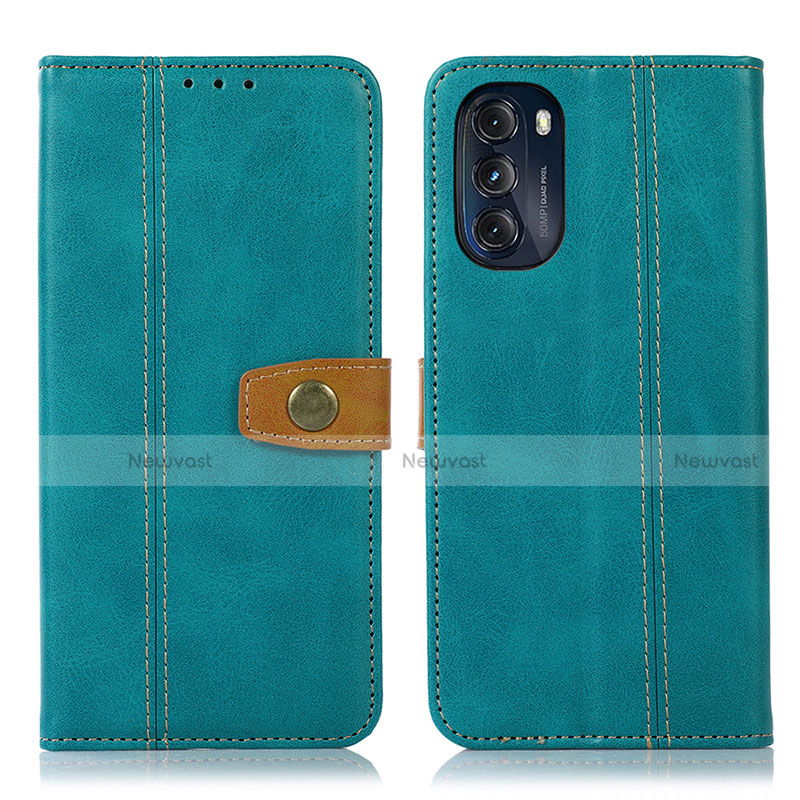 Leather Case Stands Flip Cover Holder M01L for Motorola Moto G 5G (2022) Green