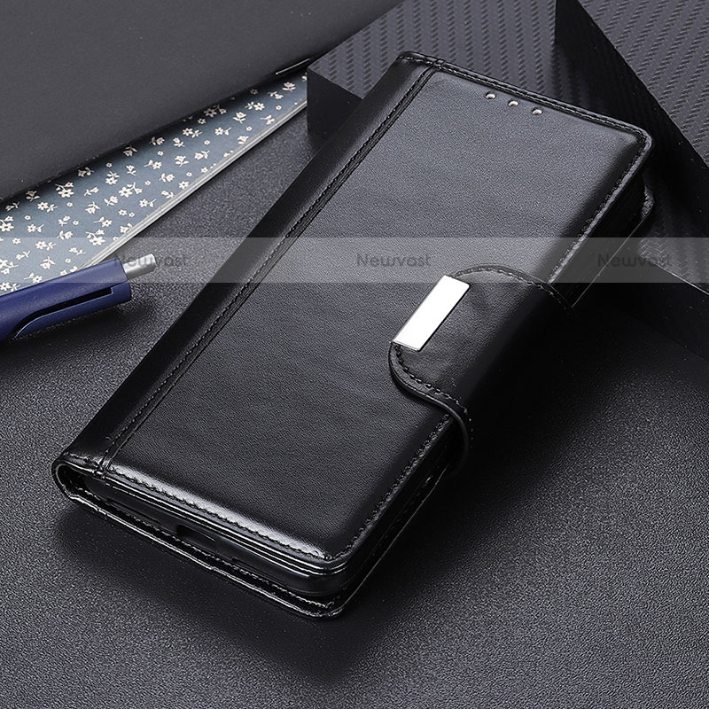 Leather Case Stands Flip Cover Holder M01L for Motorola Moto G Play (2023) Black