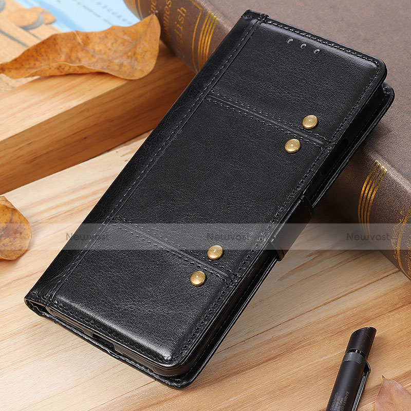 Leather Case Stands Flip Cover Holder M01L for Motorola Moto G Stylus (2021) Black