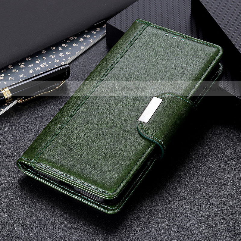 Leather Case Stands Flip Cover Holder M01L for Motorola Moto G20 Green