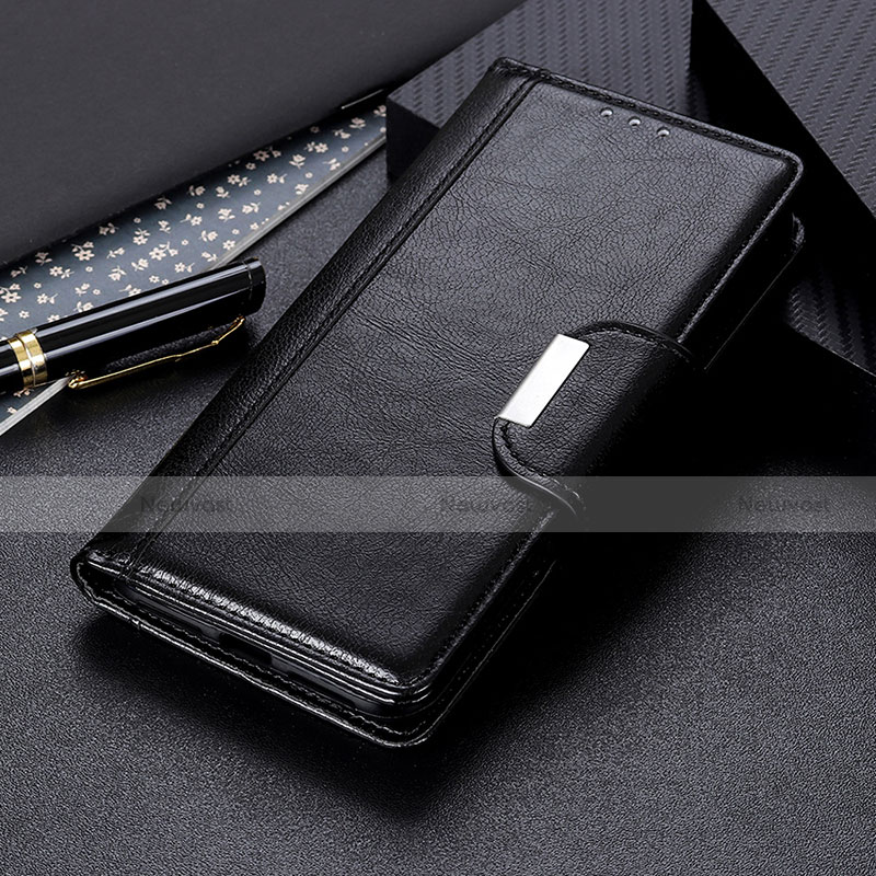 Leather Case Stands Flip Cover Holder M01L for Motorola Moto G30 Black