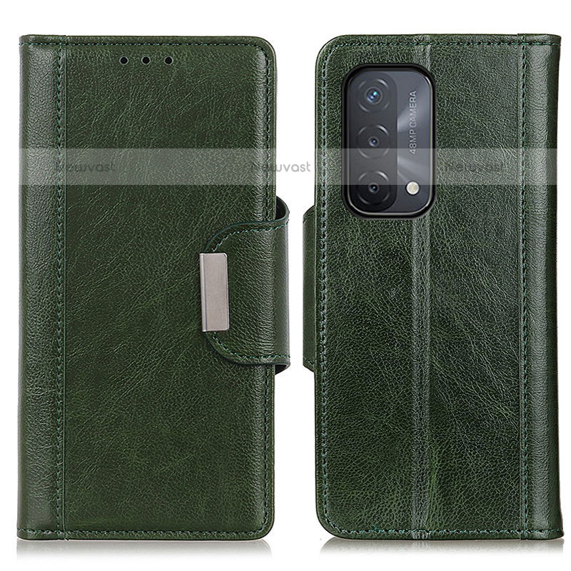 Leather Case Stands Flip Cover Holder M01L for OnePlus Nord N200 5G Green