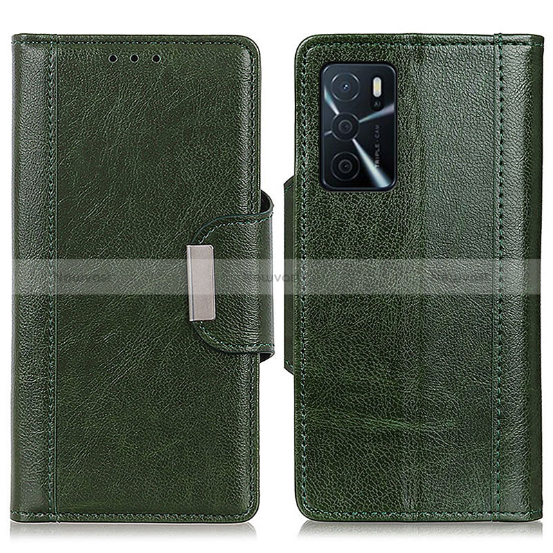 Leather Case Stands Flip Cover Holder M01L for Oppo A16s Green