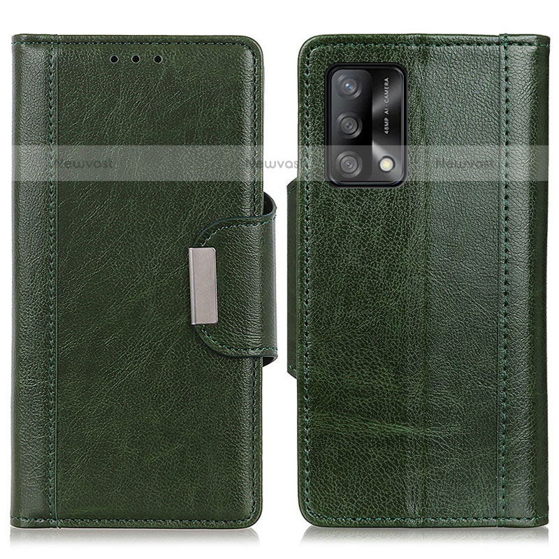 Leather Case Stands Flip Cover Holder M01L for Oppo A74 4G Green