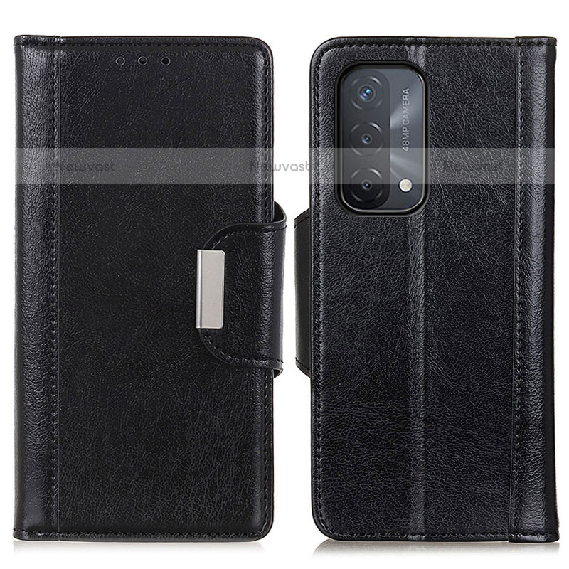 Leather Case Stands Flip Cover Holder M01L for Oppo A93 5G Black