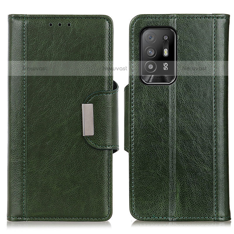 Leather Case Stands Flip Cover Holder M01L for Oppo A94 5G Green