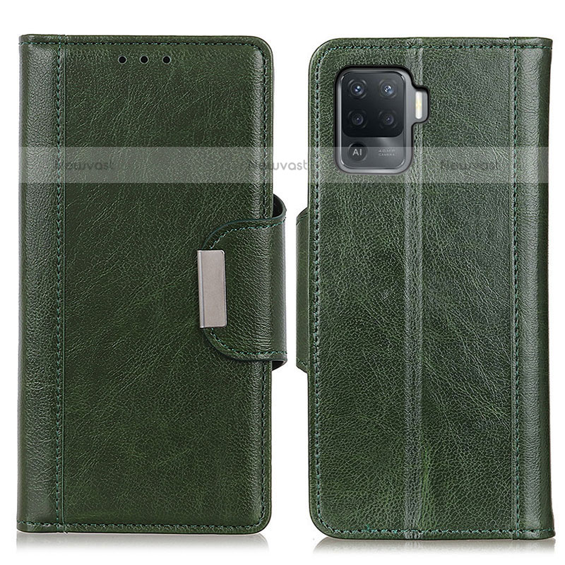 Leather Case Stands Flip Cover Holder M01L for Oppo F19 Pro Green