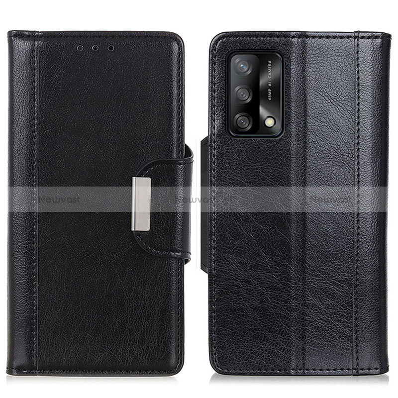 Leather Case Stands Flip Cover Holder M01L for Oppo F19s Black