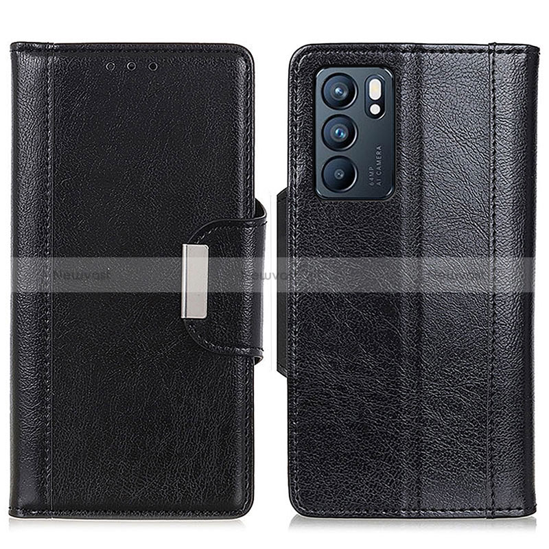 Leather Case Stands Flip Cover Holder M01L for Oppo Reno6 5G