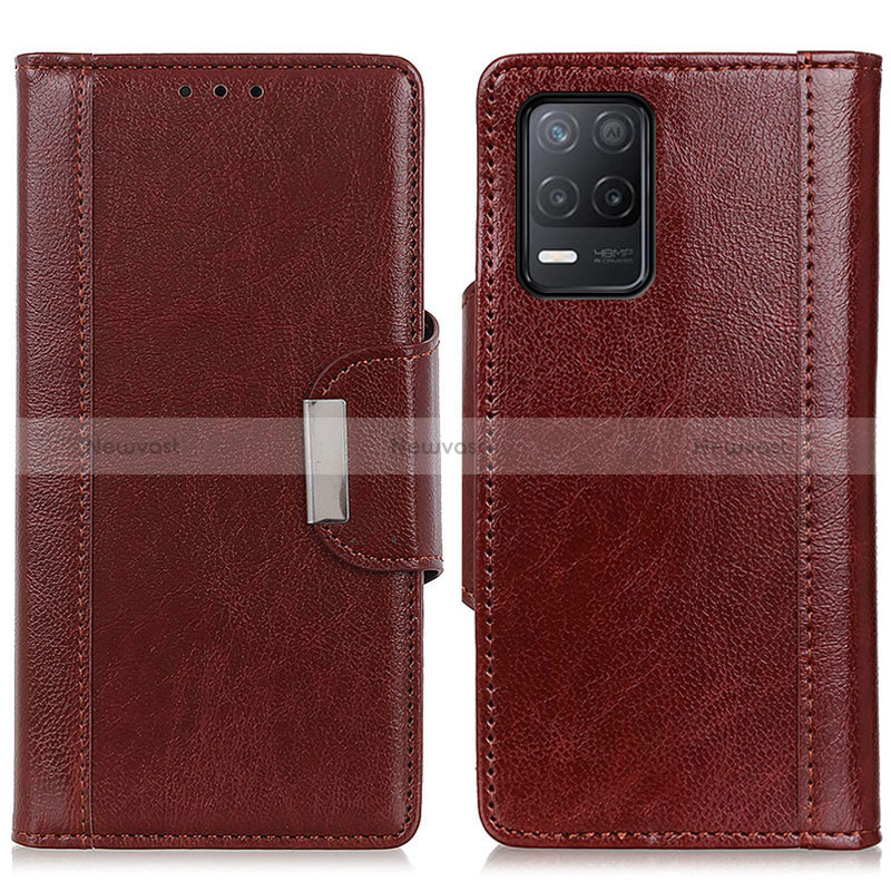 Leather Case Stands Flip Cover Holder M01L for Realme Narzo 30 5G Brown